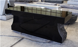 Indian Black Granite Monument & Tombstone American Benches