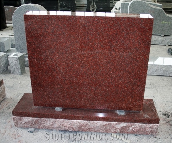 Indian Red American Upright Die and Base Monument