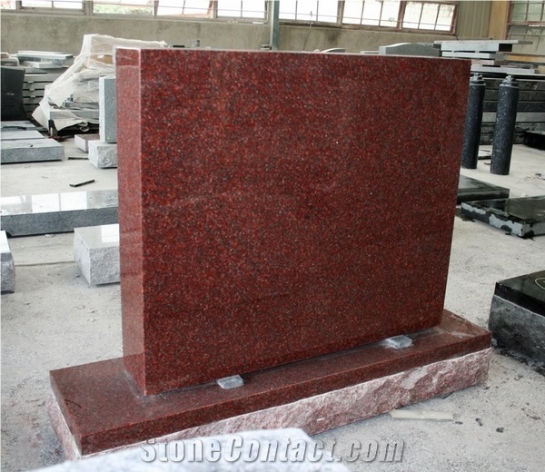 Indian Red American Upright Die and Base Monument