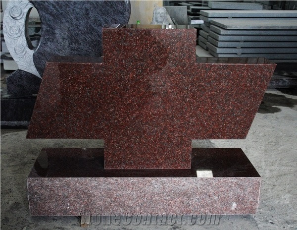 Indian Red Polished Chevrolet Design Monument & Tombstone