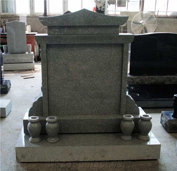 Light Gray G633 Polished Chinese Style Tombstone & Monument