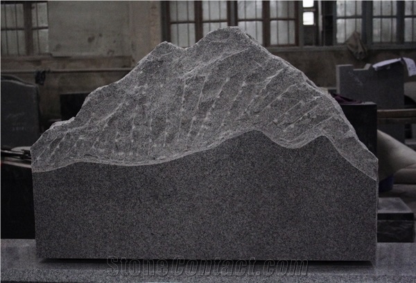 Light Gray G633 Polished Mountain Top Monument & Tombstone