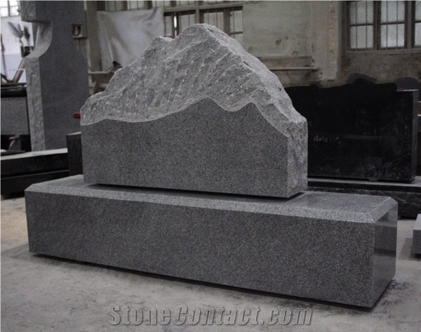 Light Gray G633 Polished Mountain Top Monument & Tombstone