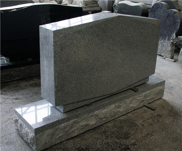 Light Gray G633 Polished Tombstone & Monument