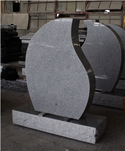 Light Gray G633 Polished Upright Teardrop Monument & Tombstone