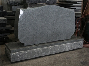 Light Gray G633 Polished Upright Tombstone & Monument