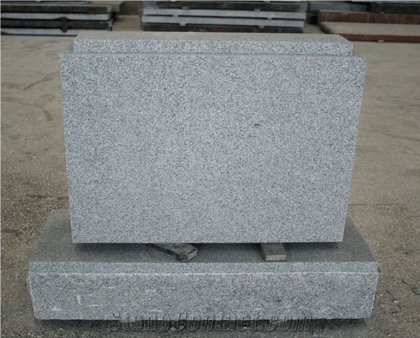Light Gray G633 Steeled Upright Tombstone & Monument