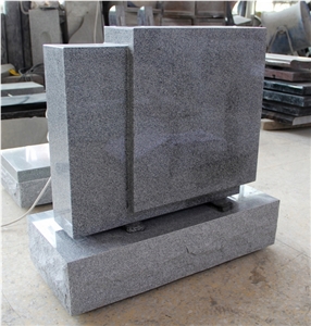 Light Gray Polished Upright Flat Tombstone & Monument