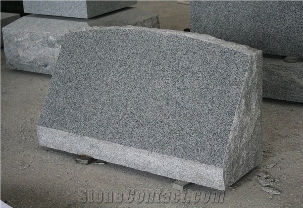 Light Grey G633 Polished Memorial Slant Marker Tombstone
