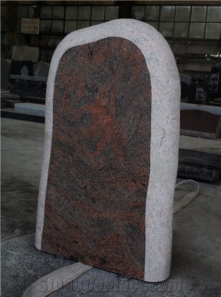 Multicolor Red Polished Upright Monument & Tombstone