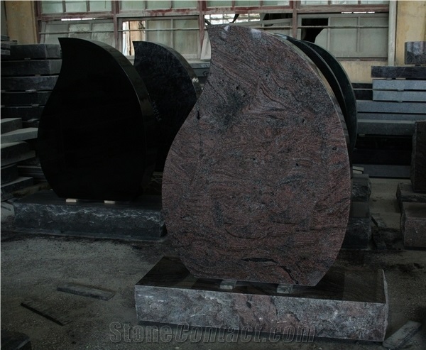 Paradiso Granite Polished Upright Teardrop Monument & Tombstone