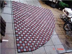 Red Granite Flamed Cube Paving Stone