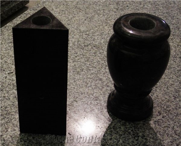Shanxi Black Granite Polished Monumental Vase