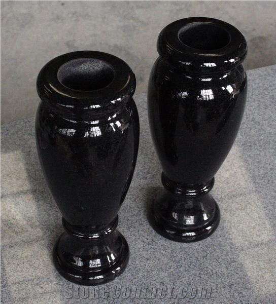 Shanxi Black Granite Polished Monumental Vases