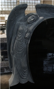 Shanxi Black Polished Angel Tombstone & Monument