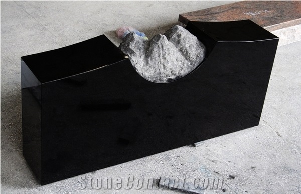 Shanxi Black Polished Mountains Tombstone & Monument