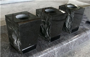 Shanxi Black Polished Square Monumental Vases