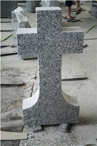 Sierra Gray G603 Polished Cross Tombstone & Monument