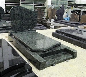 Tropical Green Polished European Tombstone & Monument