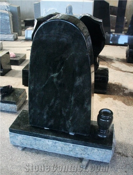 Tropical Green Polished Upright Tombstone & Monument
