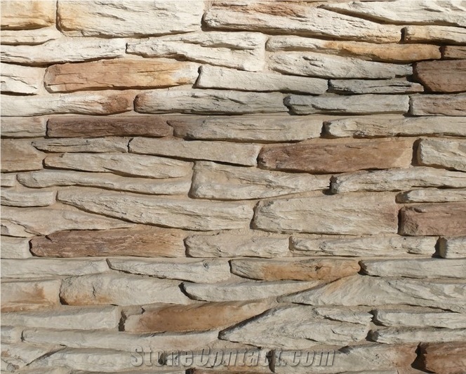 Looks Like Stone for External and Internal Cladding, Beige Sandstone Cultured Stone