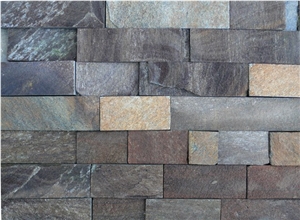 "Shadow - Brown" Gneiss Natural Brick Stone, Cladding