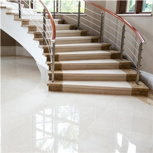 Bianco Perla Marble Staircase and Floors