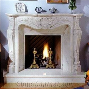Bianco Carrara Marble Fireplace,Italy White Marble Fireplace