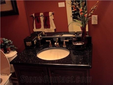 Black Galaxy Granite Kitchen & Bathroom Sinks,Galaxy Black Granite Solid Round & Rectangle Sinks