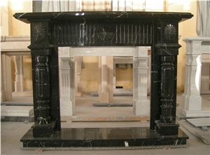 Black Marquina Marble Fireplace