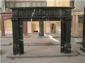 Black Marquina Marble Fireplace