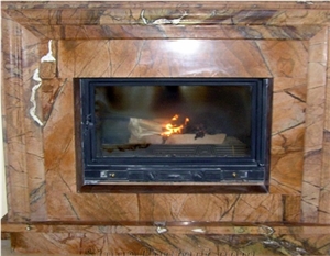 Brown Marble Fireplace,China Brown Hand Craved Marble Fireplace Insert,Western Style Sculptured Fireplace