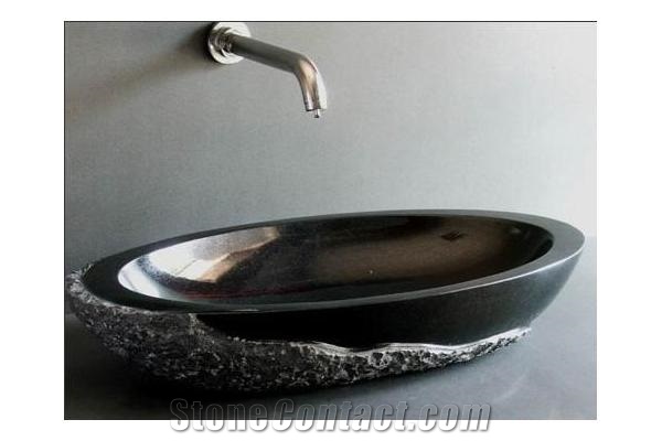 China Black Granite Kitchen & Bathroom Sinks,Shanxi Black Granite Round Sinks