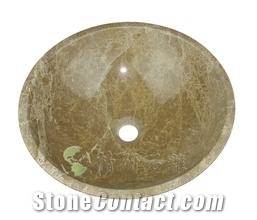 China Light Emperador Marble Countertop,China Brown Marble Kitchen & Bathroom Sinks,Solid Surface Round Brown Sinks