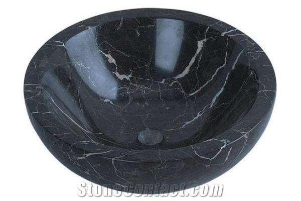 China Marquina Marble Kitchen & Bathroom Sinks,China Black Marble Round Sinks