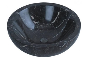 China Marquina Marble Kitchen & Bathroom Sinks,China Black Marble Round Sinks