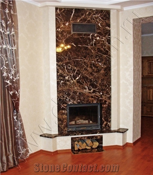 Emperador Dark Marble Fireplace,Decorative Carved Dark Emperador Marble Fireplace Insert,Brown Marble Fireplace Mentel