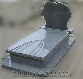 G654 Padang Dark Granite,G654 Impala Grey Granite,Western Style Angel Heart Cross Tombstones & Monuments