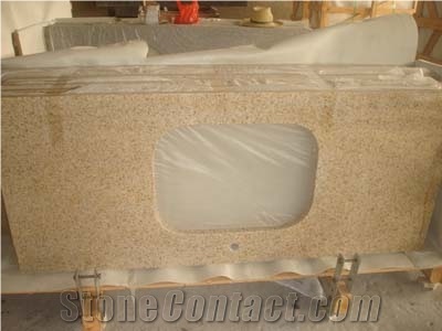 G682 Granite Countertops,China Yellow Kitchen Tops,Rusty Yellow Granite Solid Surface Kitchen Top