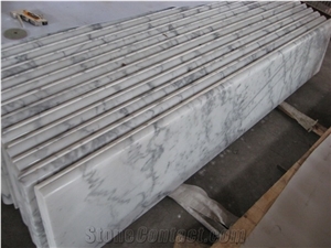 Guangxi White Marble Stairs & Steps,Carrara White Marble Stair Risers & Treads