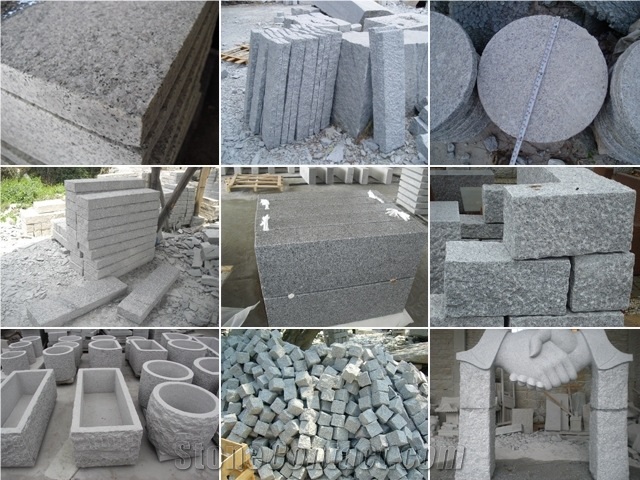 High Quality Competitive Price,G603 Flamed Sesame White Grey Natural Stone Cube Stone Pavers