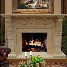 New Beige Marble Interior Fireplace