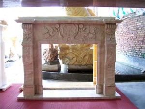 Oman Beige Marble Fireplace Western Style