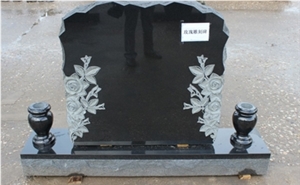 Own Quarry,High Quality Competitive Price Western Style,Shanxi Black Granite Angel Heart Cross Tombstones & Monuments