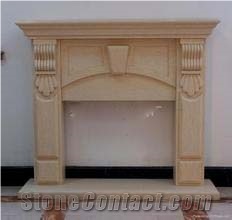 Sunny Yellow Marble Fireplace