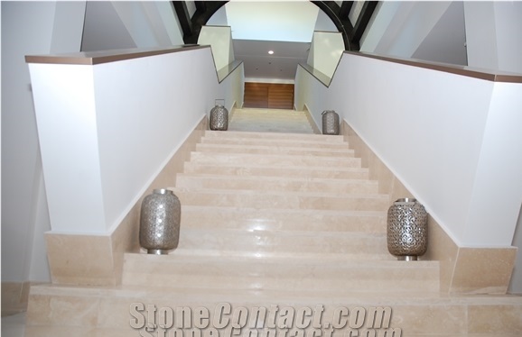 Travertino Romano Stairs & Steps,Wavy Vein Roman Travertine Stairs, Staircase,Risers