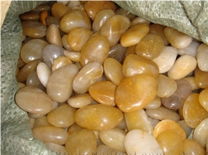 Yellow Pebble Stone,Polished Yellow Onyx River Stone