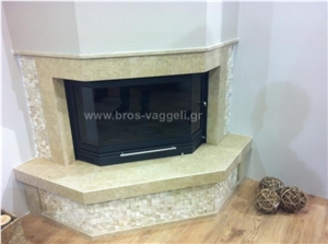 Epirus Beige Limestone Fireplace