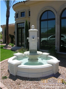 Texas White Limestone Fountain Design