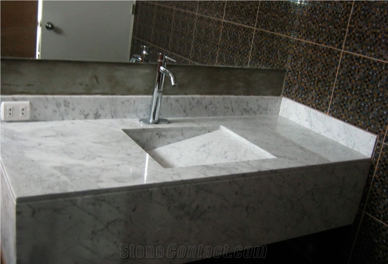 Perla Bianca Marble Solid Bathroom Vanity Top
